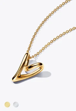 Organically Shaped Heart Pendant Necklace