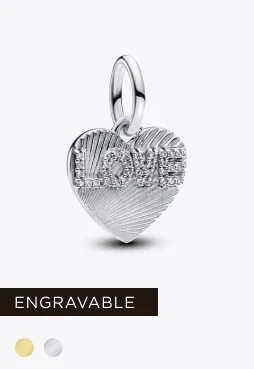 Engravable Love Heart Dangle Charm