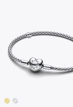 Heart Clasp Studded Chain Bracelet