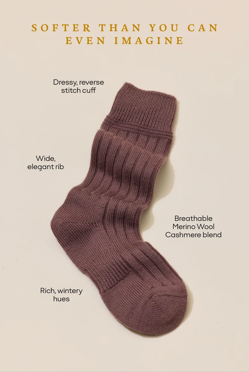 SOFTER THAN YOU CAN EVEN IMAGINE | Dressy, reverse stitch cuff | Wide, elegant rib | Rich, wintery hues | Breathable Merino Wool Cashmere blend