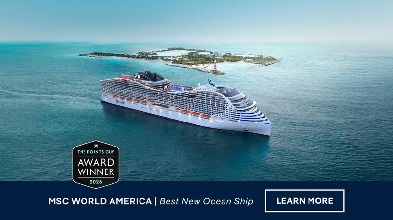 The Points Guy Award Winner 2026 – MSC World America | Best New Ocean Ship – Click to Learn More