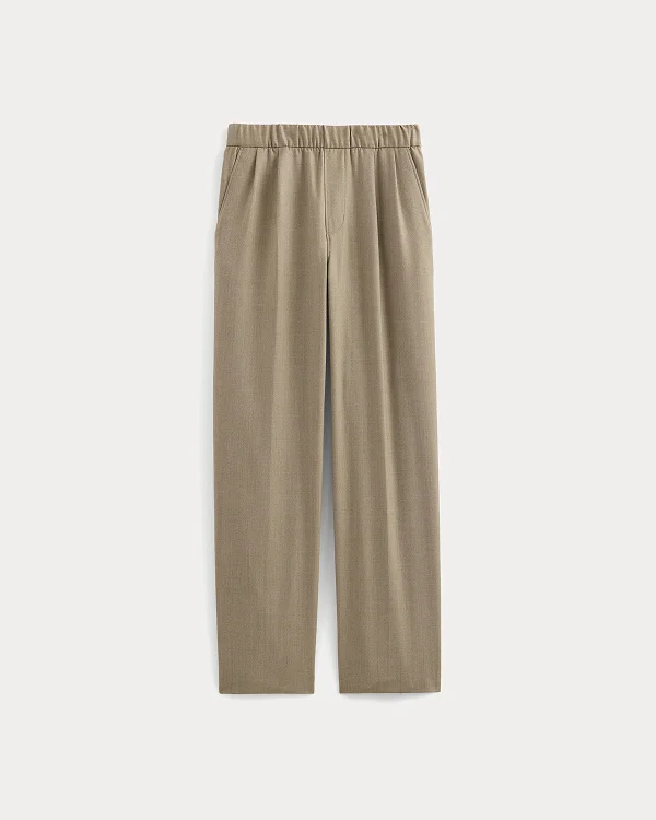 Image | Pleated Trouser in Tailor Twill | Light Taupe