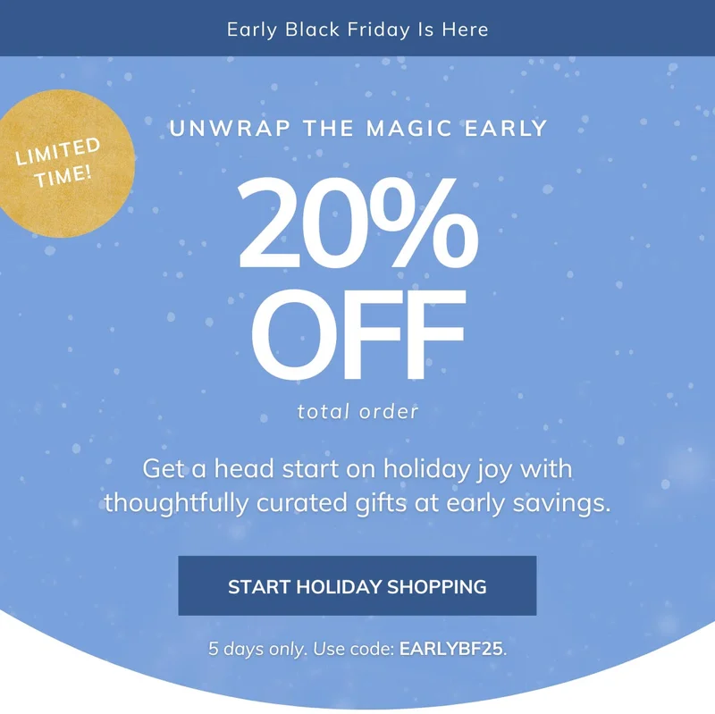Shop Early Black Friday Holiday Savings