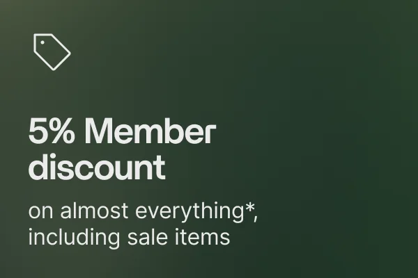 5% discount on almost everything*, including sale items 5% discount on almost everything*, including sale items
