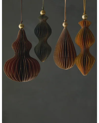 Revel Paper Ornaments-Set of 4