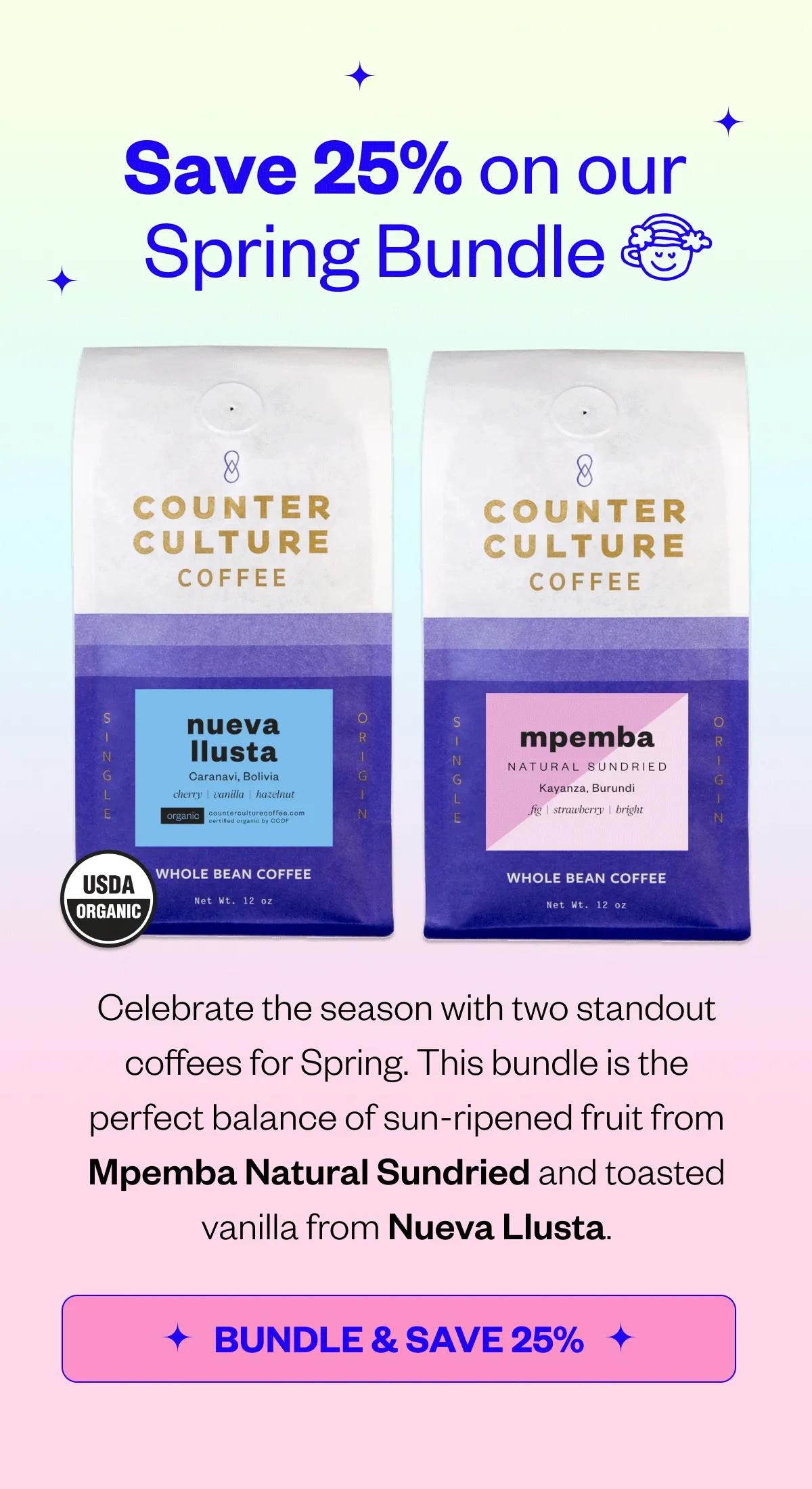 Save 25% on our Spring Bundle Bundle and Save Discount automatically