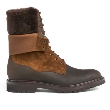 Saffron GV Derby Boot in Brown Waxy Leather/Rustique Suede