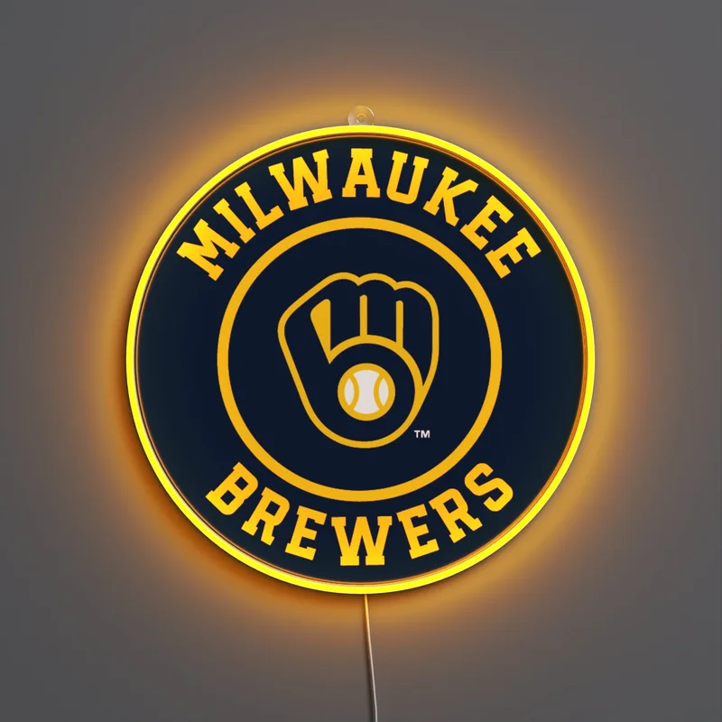Image of Milwaukee Brewers Rounded Logo, LED neon sign