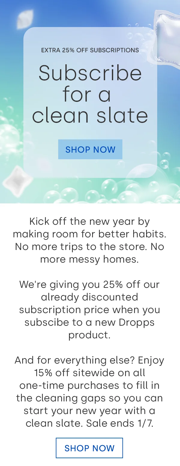 Subscribe for a clean slate