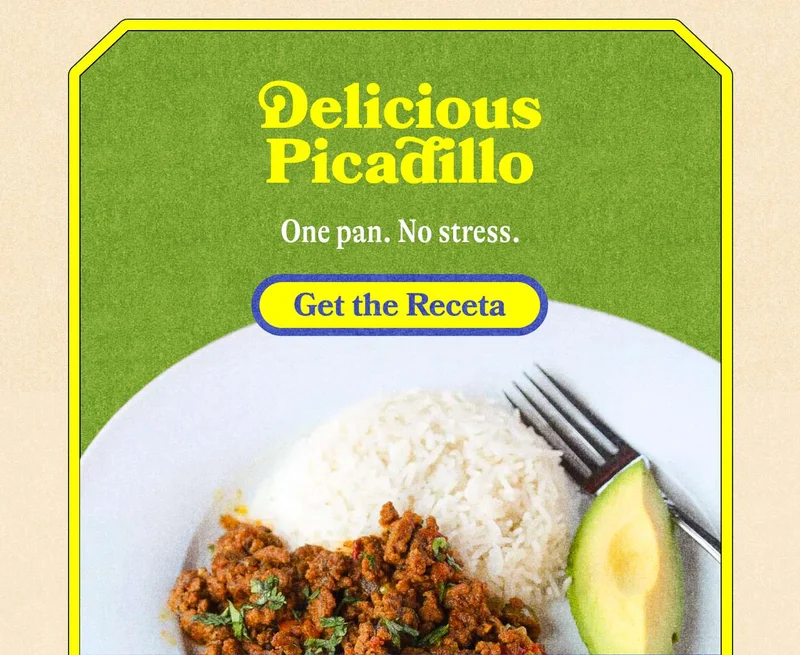 Delicious Picadillo One pan. No stress. GET THE RECETA