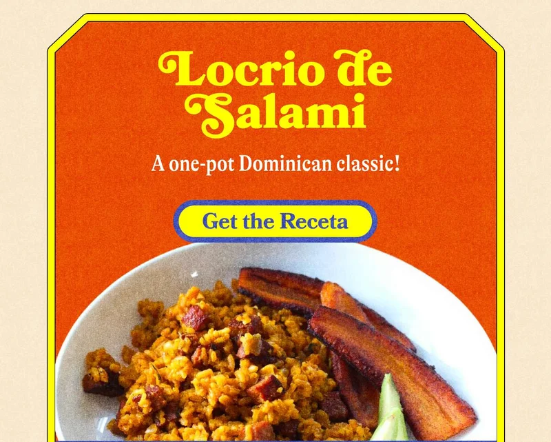 Locrio de Salami. A one-pot Dominican classic. Get the Receta