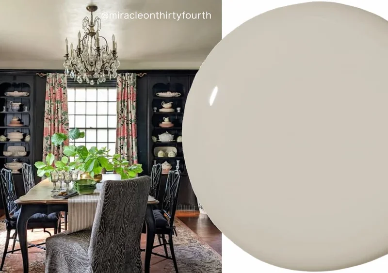 Dining room ceiling painted in Flatiron