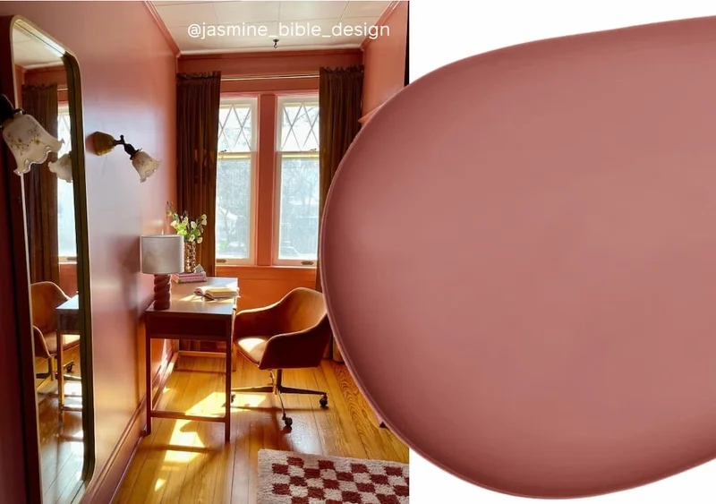 Home office painted with Pink Sky