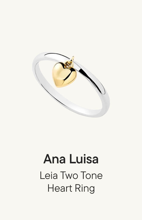 Leia Two Tone Heart Ring