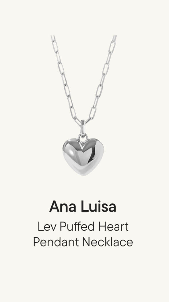 Lev Puffed Heart Pendant Necklace