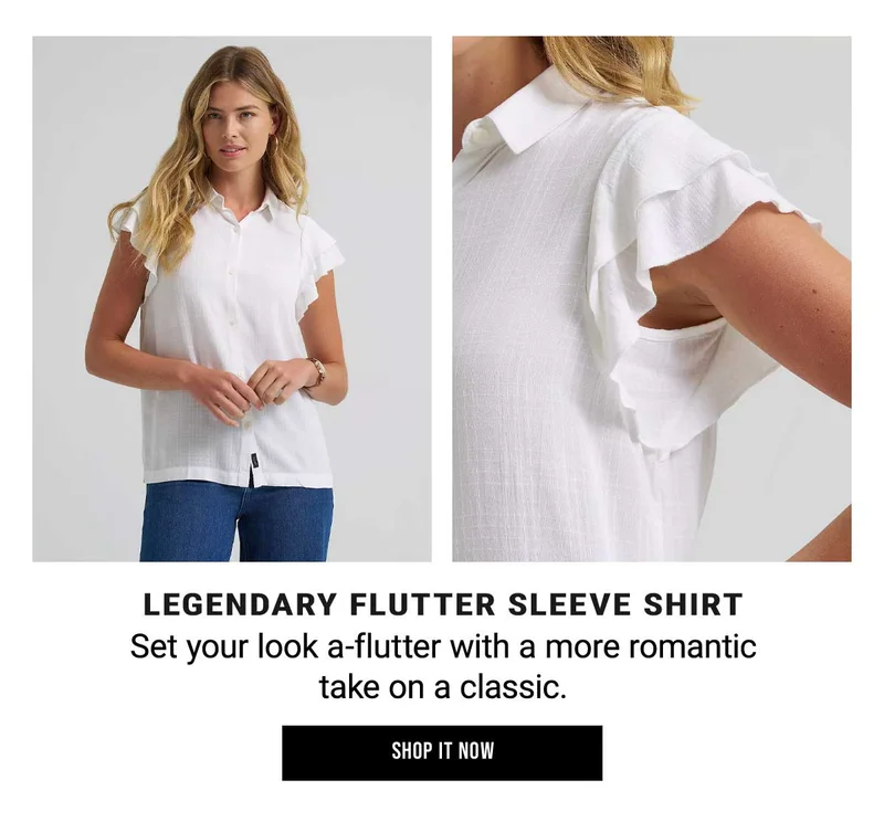 Legendary Flutter Sleeve Shirt Set your look a-flutter with a more romantic take on a classic. Shop It Now