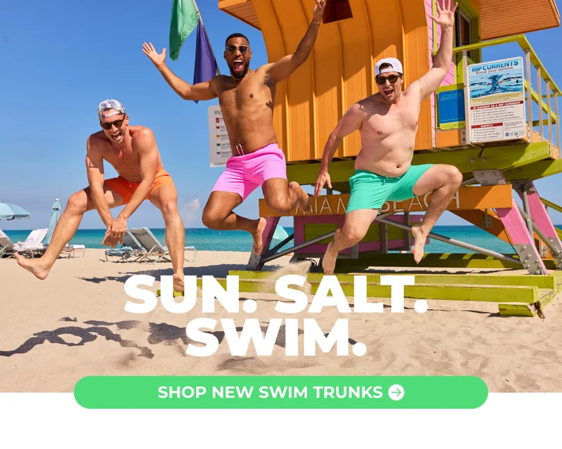 SUN. SALT. SWIM. Shop New Swim Trunks