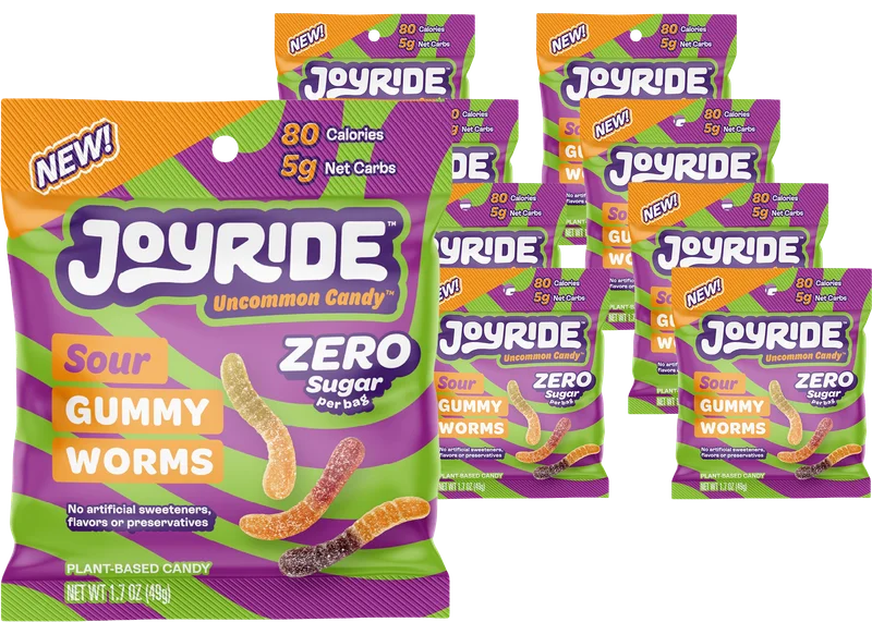 Image of Joyride Zero Sugar Sour Gummy Worms (8 Pack)