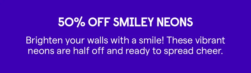 50% OFF Smiley Neons