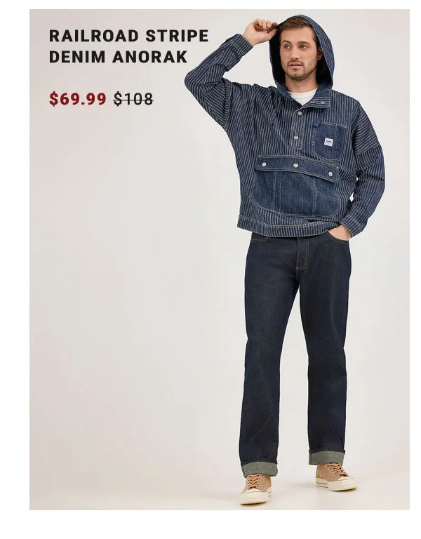 Railroad Stripe Denim Anorak