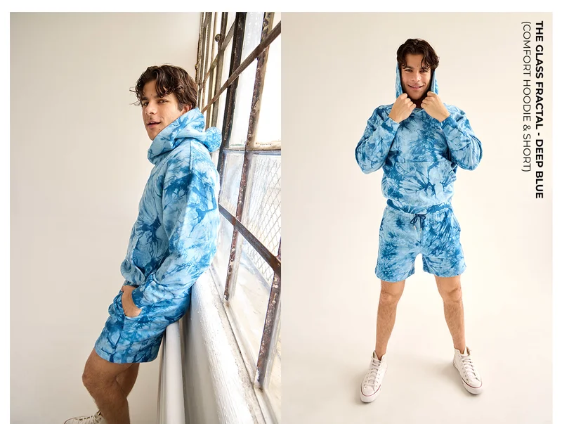 Comfort Hoodie: The Glass Fractal - Deep Blue