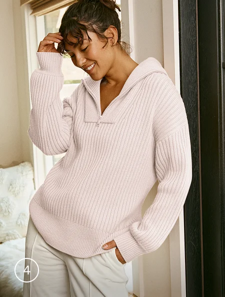 Wool Blend Collared Pullover in Soft Orchid