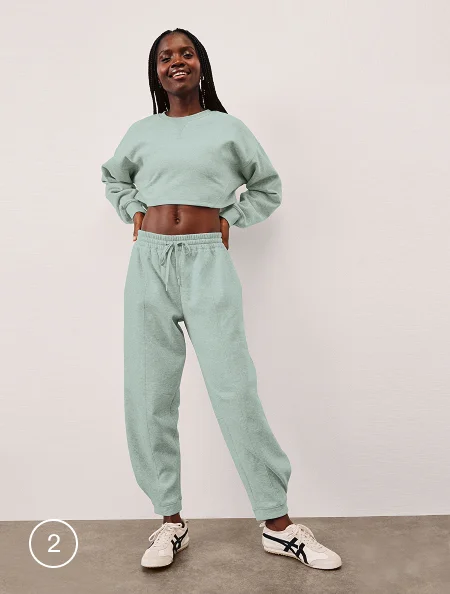 LuxeFleece Barrel Sweatpant in Pale Blue
