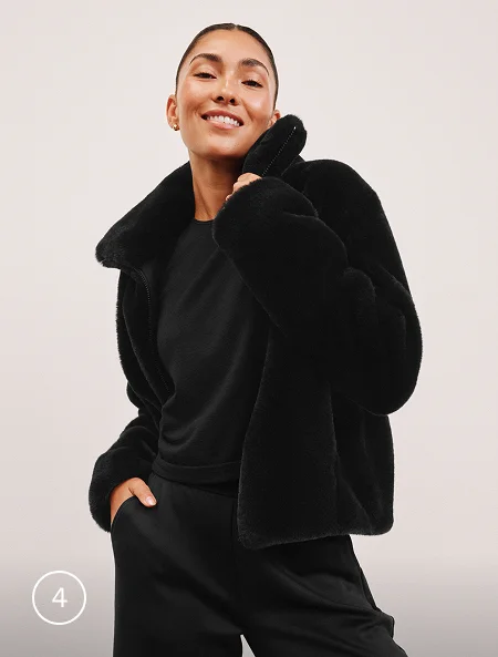 On The List Faux Fur Jacket in Black
