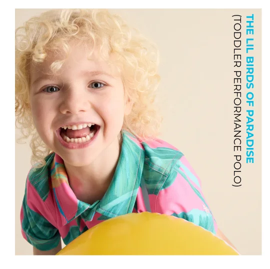 Toddler Performance Polo: The Lil Birds Of Paradise