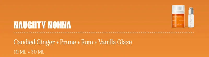 naughty nonna candied ginger + prune + rum + vanilla glaze