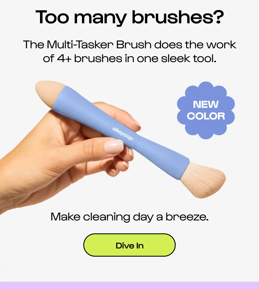 Too many brushes? The Multi-Tasker Brush does the work of 4+ brushes in one sleek tool.  Make cleaning day a breeze. Click to Dive In