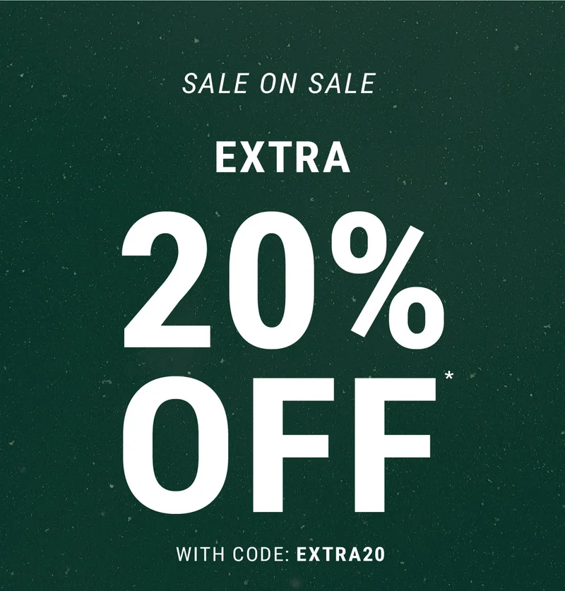 Sale On Sale Extra  20%  off* with code: discount code