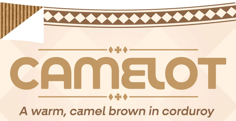 Camelot: A warm, camel brown in corduroy