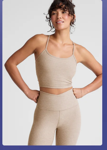 Spacedye Slim Racerback Cropped Tank in Sand Swept Heather
