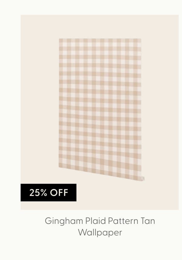 Gingham Plaid Pattern - Warm Neutral Tan Wallpaper
