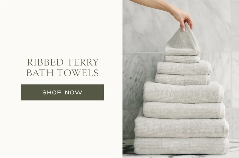 Shop The Ribbed Terry Bath Towels
