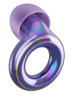 A Loop x Tomorrowland Experience 2 earplug in Purple.