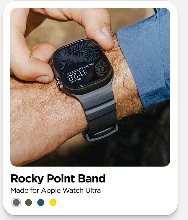 For Every Adventure. Rugged Collection - built to roam. Rugged Case and Rocky Point Band. Wherever you roam, Rugged Case and Rocky Point Band keep your Apple essentials safe, secure, and stylish.