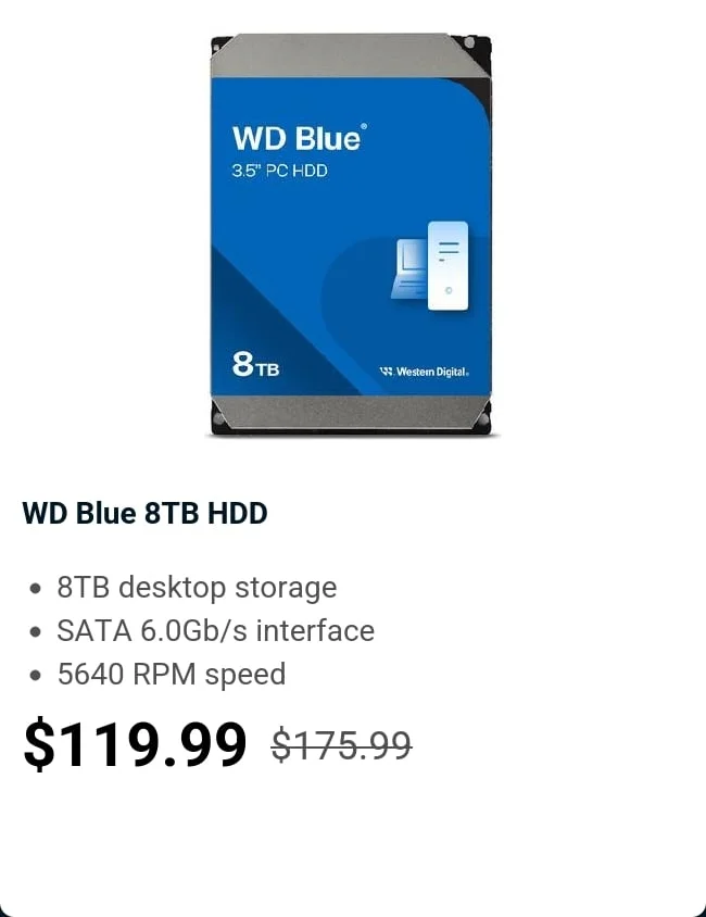 WD Blue 8TB HDD