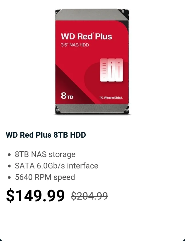WD Red Plus 8TB HDD