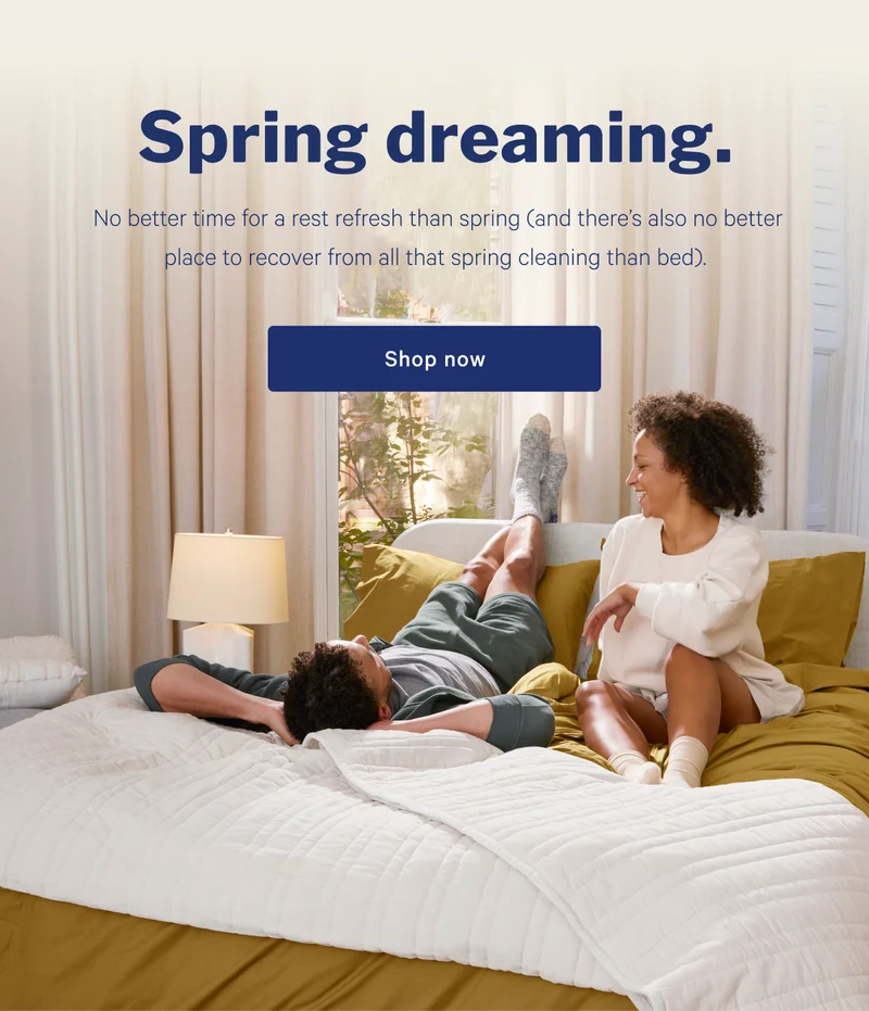 Spring dreaming. >> No better time for a rest refresh than spring (and there’s also no better place to recover from all that spring cleaning than bed). >> Shop now >>