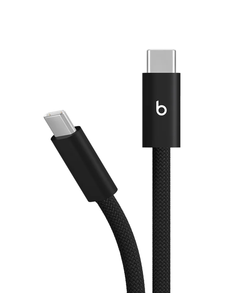 Beats 240W USB-C to USB-C charging cable in Bolt Black, featuring the Beats 'b' logo.