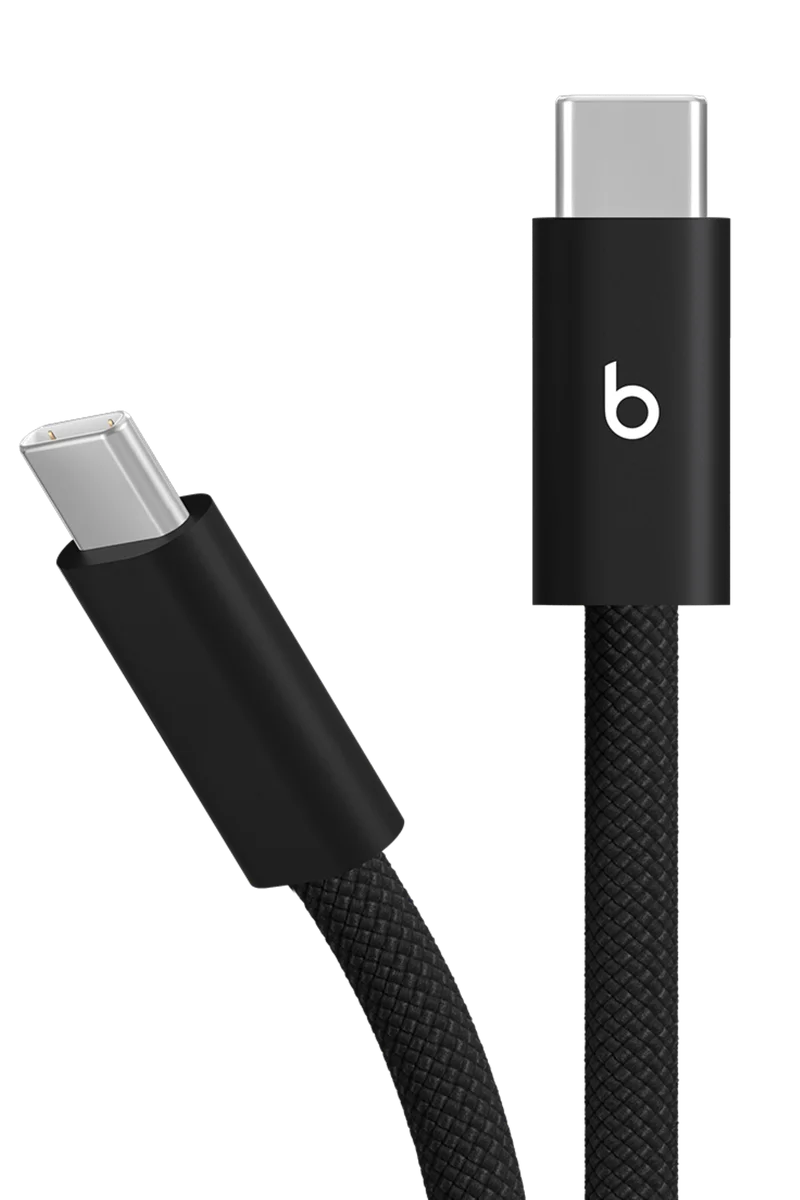 Beats 240W USB-C to USB-C charging cable in Bolt Black, featuring the Beats 'b' logo.