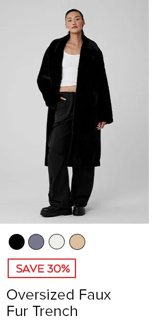 OVERSIZED FAUX FUR TRENCH