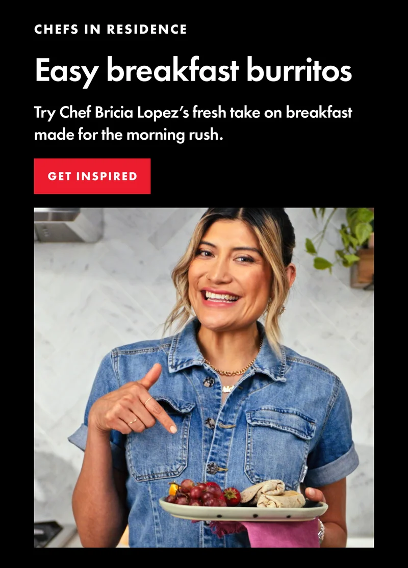 Easy breakfast burritos. Get inspired.