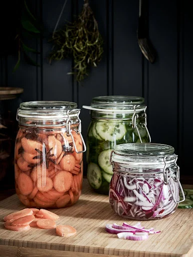 KORKEN jars with vegetables