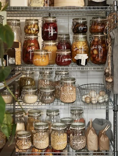 KORKEN jars in pantry closet
