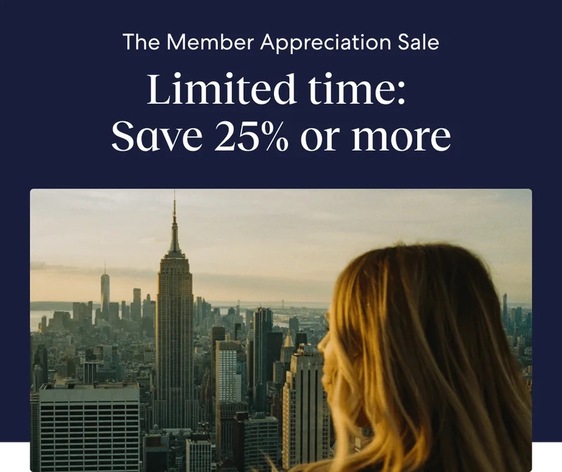 Save 25% or more on year-end travel in The Member Appreciation Sale