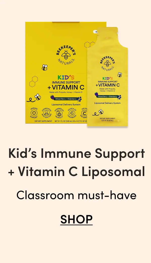 Kid’s Immune Support + Vitamin C Liposomal Classroom must-have