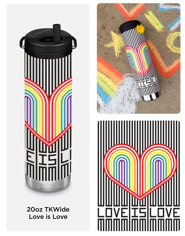 Pride Striped Love is Love bottle